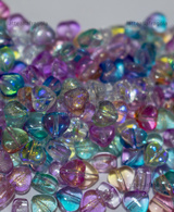 5 Cuori in Vetro colori misti 5.5x6mm