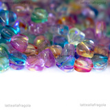 5 Cuori in Vetro colori misti 5.5x6mm
