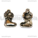 Charm Calza Befana in metallo argento antico 23x15mm