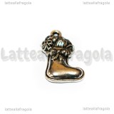 Charm Calza Befana in metallo argento antico 23x15mm