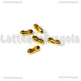 5 Connettori in Acciaio dorato per catena a pallini da 2mm