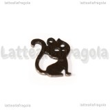 Charm Gatto in Acciaio Inox 14.5x12.5mm