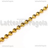 1 Metro di Catena a pallini in Acciaio Inox dorato 2mm