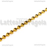 1 Metro di Catena a pallini in Acciaio Inox dorato 2mm