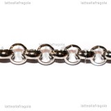 1 Metro Catena in Acciaio maglia tonda 7x3mm