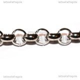 1 Metro Catena in Acciaio maglia tonda 7.5-8x3mm