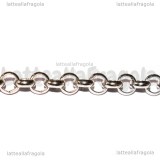 1 Metro Catena in Acciaio maglia tonda 6x2mm