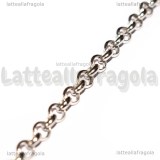 1 Metro Catena in Acciaio maglia tonda 6x2mm