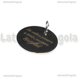 Ciondolo Se volevo piacere a tutti nascevo Nutella in acciaio inox 20mm