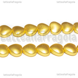 Cuori in Ematite oro satinato 9.5x10.5x5mm filo 40cm circa