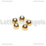 5 Sferette in Acciaio Inox Dorato interno in silicone 4x3.3mm