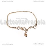Base Bracciale tipo Pandora in rame argentato 19.5cm