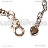 Base Bracciale tipo Pandora in rame argentato 19.5cm
