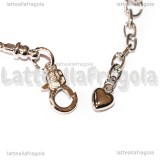 Base Bracciale tipo Pandora in rame argentato 19.5cm