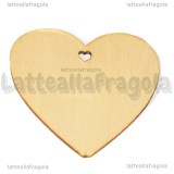 Ciondolo Cuore in Legno Naturale 80x80mm