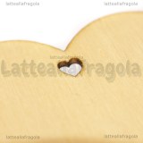 Ciondolo Cuore in Legno Naturale 80x80mm