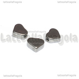 3 Cuori in Acciaio Inox foro passante 7x8x3mm