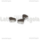3 Cuori in Acciaio Inox foro passante 7x8x3mm