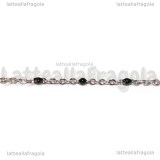 10Metri (Bobina) di Catena Rosario Smaltato Nero in Acciaio Inox 2x1.5mm