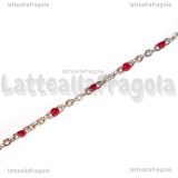 10Metri (Bobina) di Catena Rosario Rosso Smaltato in Acciaio Inox 2x1.5mm