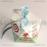 Scatola in cartone Fantasia Natale 5.6x5.6x6cm