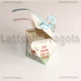 Scatola in cartone Fantasia Natale 5.6x5.6x6cm
