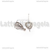 Orecchini a perno Goccia Filigranata in rame argentato 15x13mm