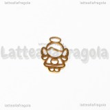 Ciondolo Angelo in Acciaio Inox Dorato 15x10mm