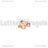 Charm Carrozza di Cenerentola in metallo dorato smaltato rosa 13x12mm