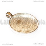 Base tonda in metallo Silver Plated per Cammei 30mm
