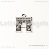 Charm double-face Arco di Trionfo in metallo argneto antico 15x14mm