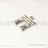 Charm double-face Arco di Trionfo in metallo argneto antico 15x14mm