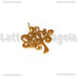 Ciondolo Albero della Vita in Acciaio Inox Dorato 21.5x18.5mm