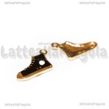 Charm Scarpa Converse in metallo smaltato nero 19.5x12.5mm