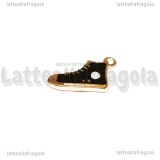 Charm Scarpa Converse in metallo smaltato nero 19.5x12.5mm