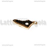 Charm Scarpa Converse in metallo smaltato nero 19.5x12.5mm