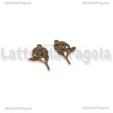 Ciondolo Rosa in Acciaio Inox 16x9mm