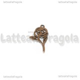 Ciondolo Rosa in Acciaio Inox 16x9mm