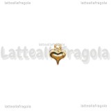 Charm 3D Cuore in Acciaio Inox Dorato 9x7mm