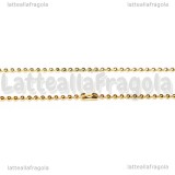 Collana in Acciaio Inox dorato 60cm catena a pallini 1.5mm