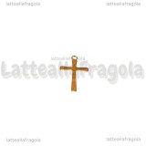 Charm Croce in Acciaio Inox dorato 14.5x9mm