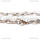 Bracciale in Acciaio Inox maglia lavorata 22cm