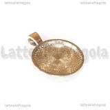 Base tonda in metallo Silver Plated per Cammei 25mm