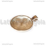 Base tonda in metallo Silver Plated per Cammei 25mm