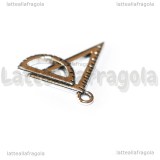 Ciondolo Squadra e Goniometro in metallo argento antico 24x17mm