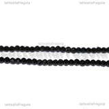 Rondelle mezzocristallo sfaccettato Nero 2x1.5mm filo 37cm