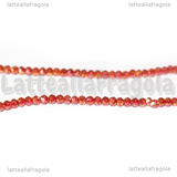 Rondelle mezzocristallo sfaccettato Corallo 2x1.5mm filo 37cm