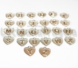 Set Alfabeto Cuori in metallo argentato 16x15mm 26pezzi