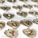 Set Alfabeto Cuori in metallo argentato 16x15mm 26pezzi
