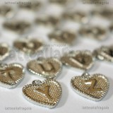 Set Alfabeto Cuori in metallo argentato 16x15mm 26pezzi